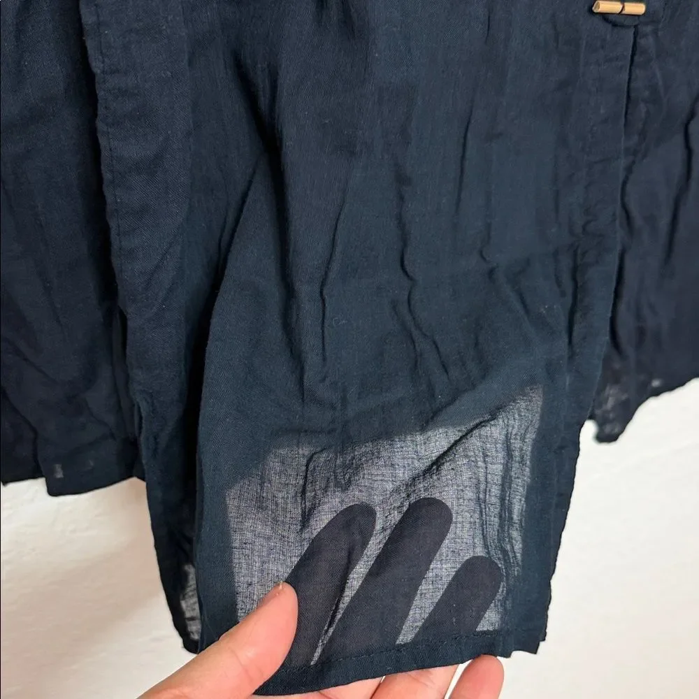 Vintage Y2K Emporio Armani Navy Button-Up Shirt swim boho coverup L
